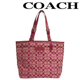 【中古】 COACH ハンドバッグ コーチ 【やや傷や使用感あり】 レディース シグネチャー トートバッグ ロゴ柄 ピンク r-coach-b-0555-06 ブランド 鞄 バック