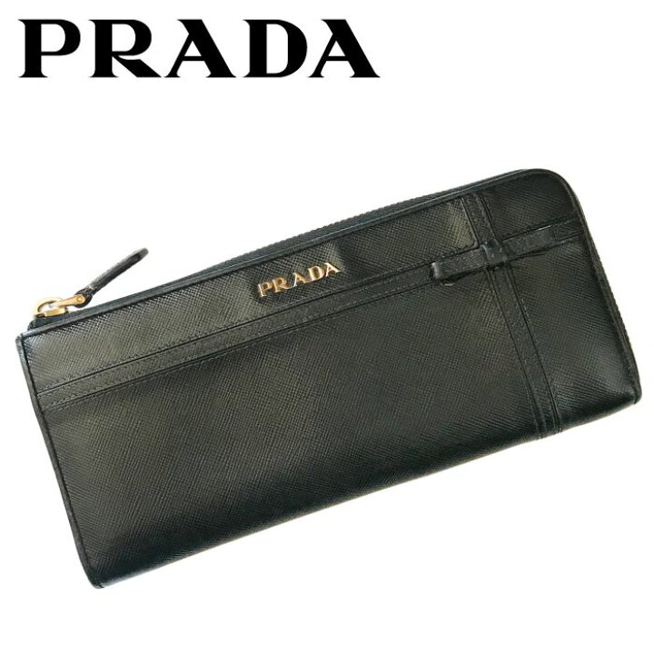 楽天市場】【中古】PRADA プラダ ジップ長財布【非常に良い】ブラック  