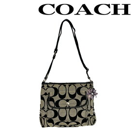 【中古】COACH ショルダーバッグ コーチ 【非常に良い】メンズ&レディース 鞄 ベージュ×ブラック r-coach-b-0052-04 ブランド