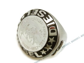 DIESEL 指輪 リング ディーゼル メンズ&レディース シルバー×ブラック DX0182040 ブランド