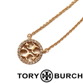 TORY BURCH ネックレス トリーバーチ レディース クリスタルロゴ ローズゴールド 53420-696 ブランド チョーカー ペンダント