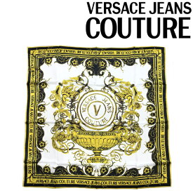 VERSACE JEANS COUTURE スカーフ ベルサーチ ヴェルサーチェ メンズ&レディース ロゴ シルク ホワイト 74HA7H02-ZG152-G03 ブランド ストール ショール