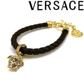 VERSACE ブレスレット ベルサーチ ヴェルサーチェ メンズ&レディース ブラック×ゴールド メドゥーサ ロゴ DG0G353-DMTN-6D41OH ブランド