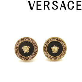 VERSACE ピアス ベルサーチ ヴェルサーチェ メンズ＆レディース ヴィンテージゴールド×ブラック メドゥーサ ロゴ DG27256-DJMR-K41T ブランド