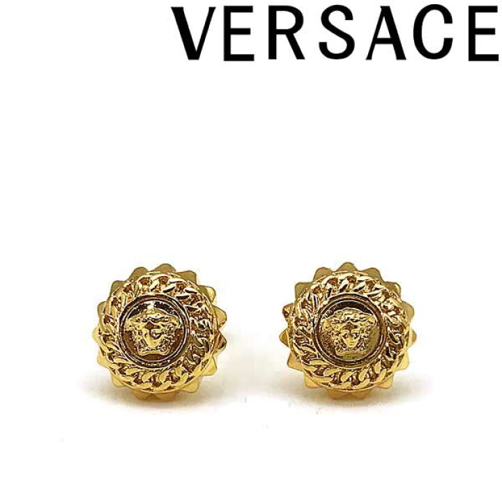 ☆VERSACE メデューサ サークル 丸型 ロゴ ひしげ ピアス
