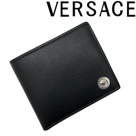 VERSACE 長財布 ベルサーチ ヴェルサーチェ メンズ メドゥーサ ビギー 二つ折り 小銭入れあり ブラック×シルバー dpu6737-1a03190-1b00p ブランド