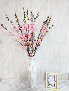 造花 桃アレンジ  花器付 お節句 春 お祝い 展示場