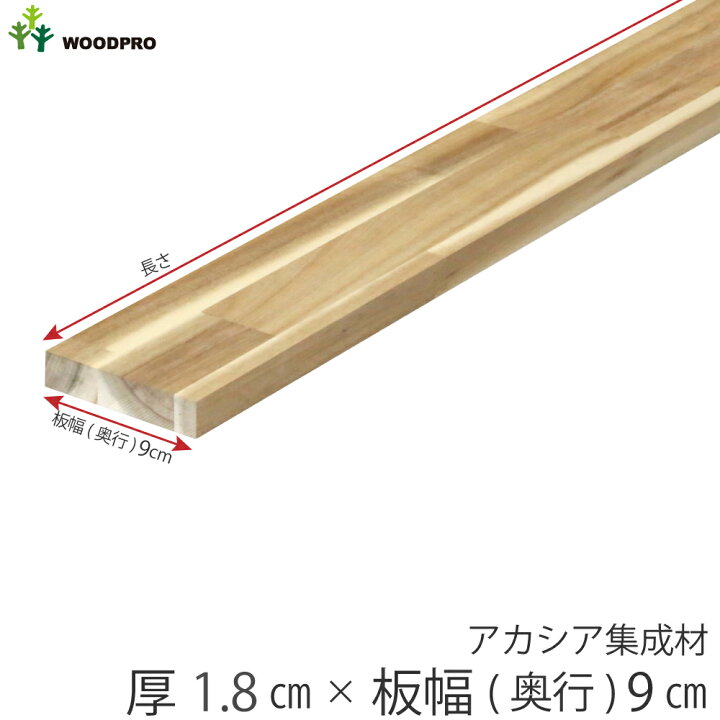 楽天市場】棚板 厚み1.8cm 長さ170cm アカシア集成材 厚18mm×板 
