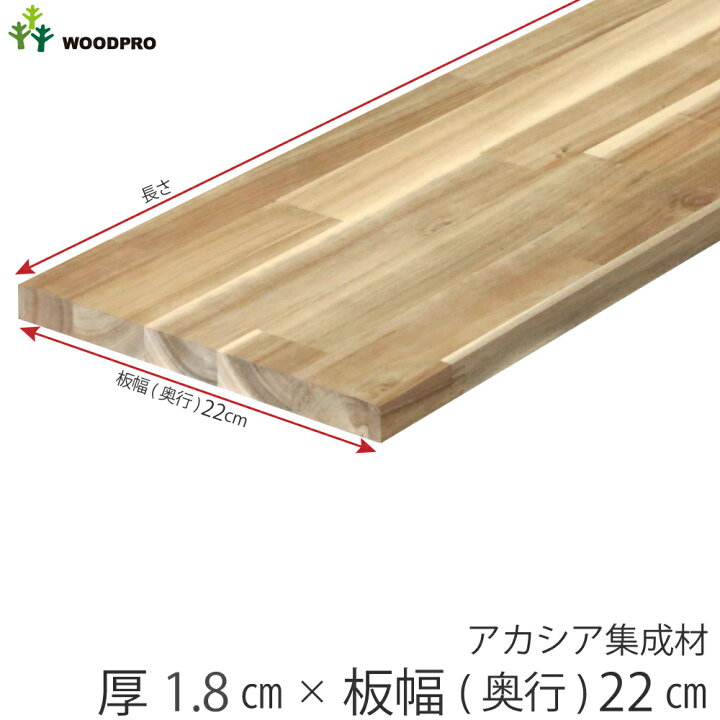 楽天市場】棚板 厚み1.8cm 長さ150cm アカシア集成材 厚18mm×板 