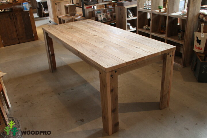 楽天市場 Old Ashiba 足場板古材 ａタイプ テーブル幅1210 1300ｍｍ 奥行400ｍｍ 高さ710ｍｍ 高さ指定は300 750ｍｍまで対応可 無塗装 受注生産 大型商品 Woodpro ウッドプロ
