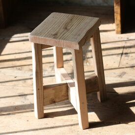 OLD ASHIBA（足場板古材）角椅子（イス）　高さ42cm/50cm/60cm/70cmレトロ アンティーク風 ヴィンテージ風 シャビーシック ナイトテーブル ベッドサイドテーブル