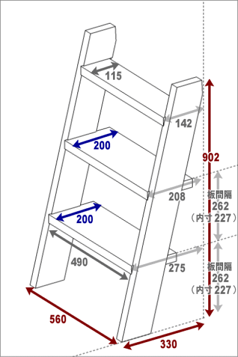 楽天市場】OLD ASHIBA（足場板古材）ラダーシェルフ（奥行ワイド）幅