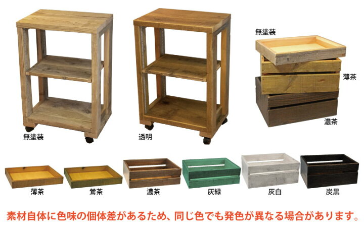 楽天市場】OLD ASHIBA（足場板古材）キッチンワゴン Eタイプ 完成品幅 