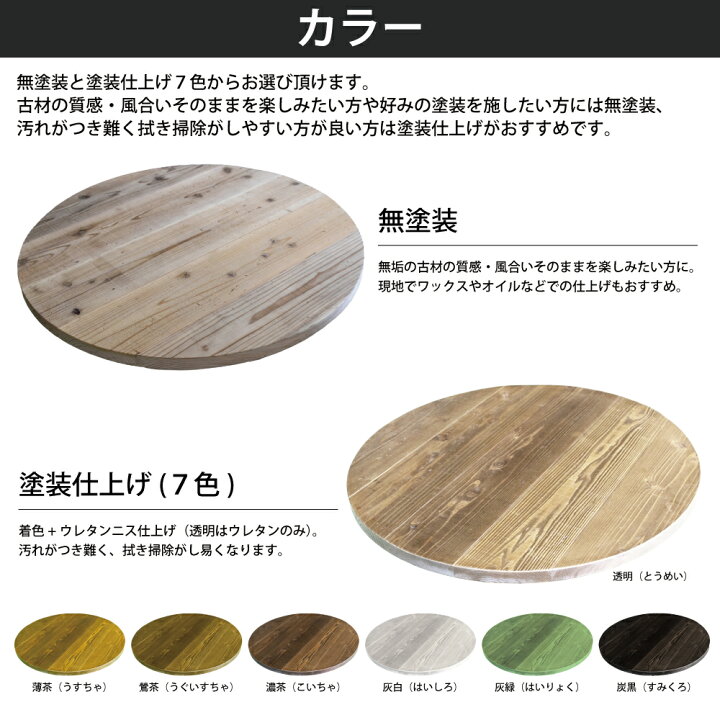 楽天市場】OLD ASHIBA（足場板古材）丸座・円型 天板 23cm 30cm 40cm 