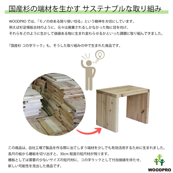楽天市場】【横幅/高さは1cm単位でオーダー可】国産杉 コの字 ラック幅 