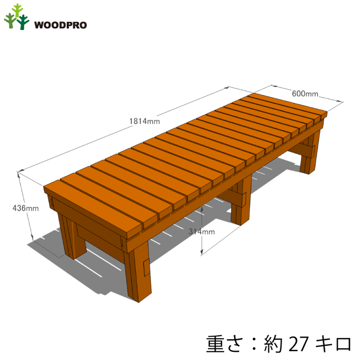 楽天市場】規格型 ウッドデッキ風 縁台 /板幅8.6cm◇国産杉幅