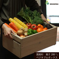 ベジタブルボックス 国産杉 幅45cm×奥行30cm×高さ20cm/30cm ボックス 木箱 ガーデニング ストック リン…