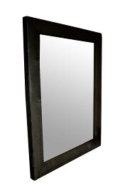 OLD ASHIBA（足場板古材）ミラー（鏡）A型（枠幅60mm） Lサイズ695mm×520mm 足場板 古材 木製 アンティーク ヴィンテージ 洗面鏡〈受注生産〉