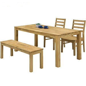 オーク材 ダイニングセット 4点 板座 オーズ 無垢材【送料無料】