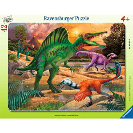 ラベンスバーガー社 パネルパズル Pパズル 大地を歩く恐竜たち 42ピース