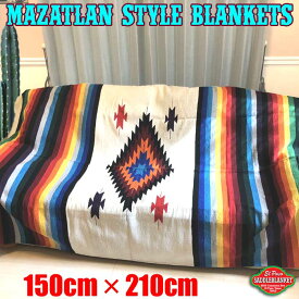 エルパソ サドルブランケット マサトラン ブランケット 150cm×210cmEl Paso SADDLEBLANKET MAZATLAN BLANKET ネイティブ柄 ラグ キャンプ メキシカンブランケット ラグマット