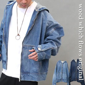 楽天市場 デニムジャケット フード付き カラーブルー メンズファッション の通販