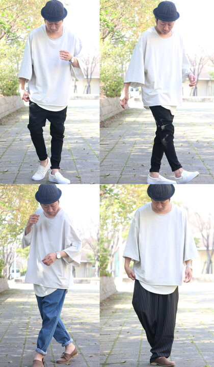 楽天市場】7分袖Tシャツ メンズ 首元 広い tシャツ 襟ぐり 広め t  