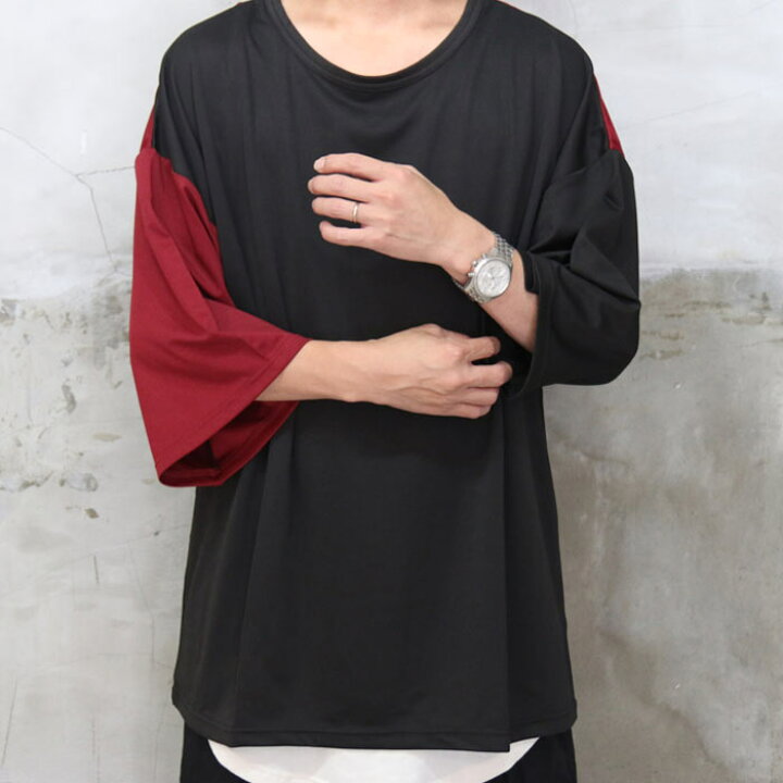 楽天市場】ビッグtシャツ メンズ 7分袖バイカラービッグTシャツ [M便 