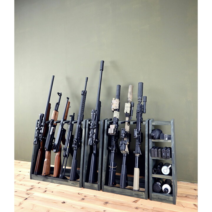 楽天市場】月間優良ショップ連続受賞 WOODWORKS ガンラック 1丁掛 + 