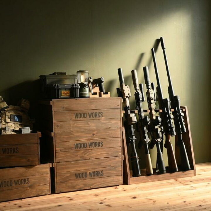 楽天市場】月間優良ショップ連続受賞 WOODWORKS ガンラック 5丁掛 