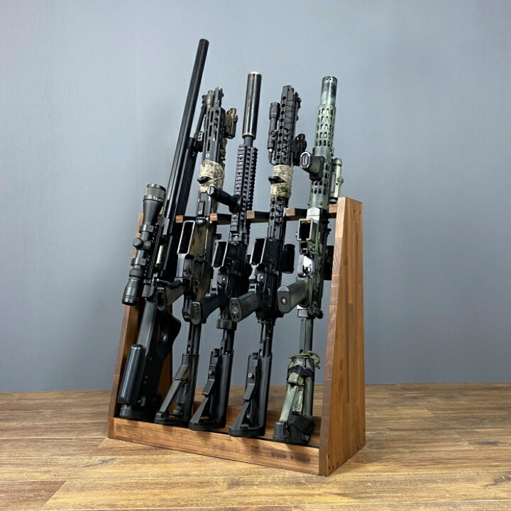 楽天市場】月間優良ショップ連続受賞 WOODWORKS ガンラック 5丁掛 