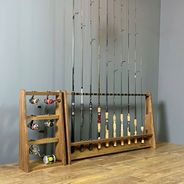 楽天市場】月間優良ショップ連続受賞 WOODWORKS ロッドスタンド 20本掛 