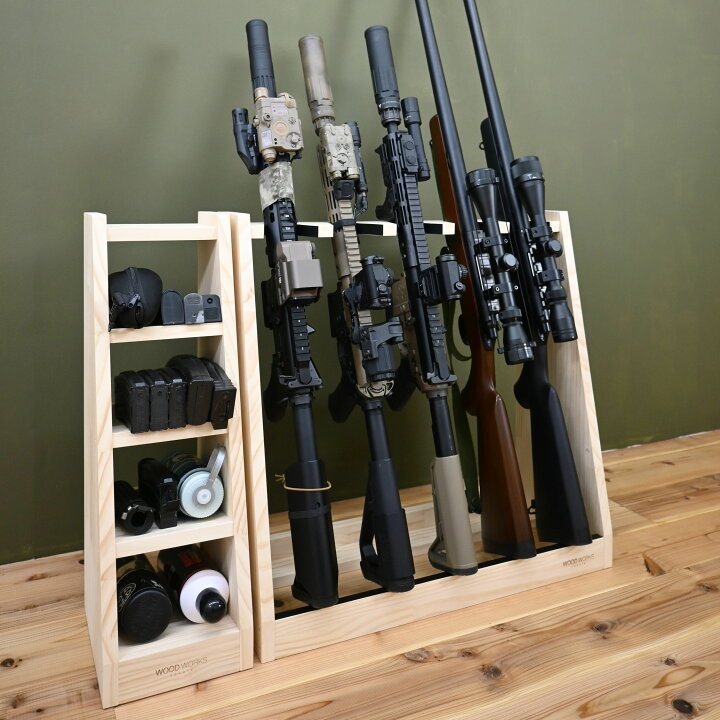 楽天市場】月間優良ショップ連続受賞 WOODWORKS ガンラック 5丁掛 