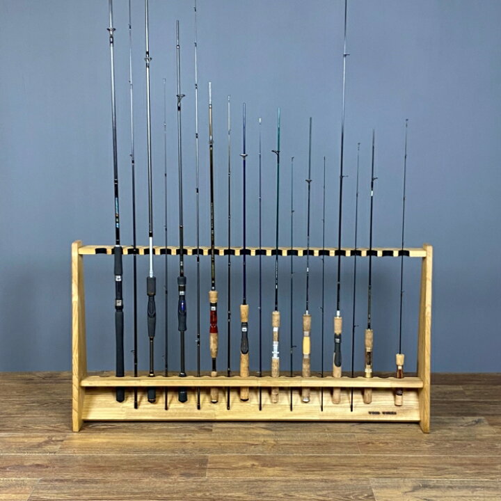 楽天市場】月間優良ショップ連続受賞 WOODWORKS ロッドスタンド 20本掛 