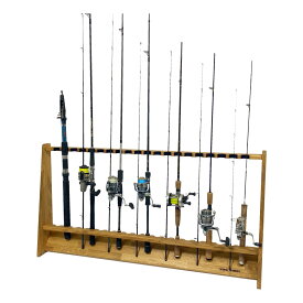 月間優良ショップ連続受賞 WOODWORKS ロッドスタンド 20本掛 （色：ライトブラウン） 木製 日本製 片面タイプ 【 釣竿 収納 釣竿立て リール ルアーロッド 】 2025年2〜4月度 月間優良ショップ受賞