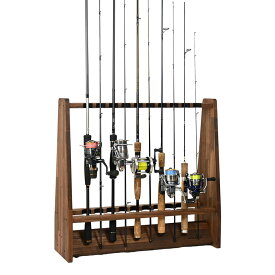 月間優良ショップ連続受賞 WOODWORKS ロッドスタンド 19本掛 （色：ブラウン） 木製 日本製 両面タイプ 【 釣竿 収納 釣竿立て リール ルアーロッド 】 2025年 月間優良ショップ 5回受賞