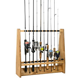 月間優良ショップ連続受賞 WOODWORKS ロッドスタンド 19本掛 （色：ライトブラウン） 木製 日本製 両面タイプ 【 釣竿 収納 釣竿立て リール ルアーロッド 】 2025年2〜4月度 月間優良ショップ受賞