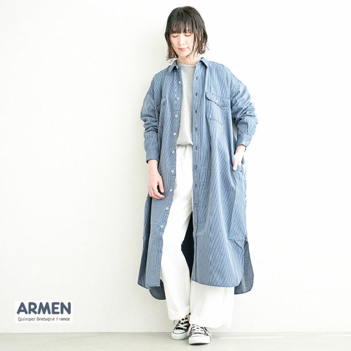 楽天市場】ARMEN(アーメン) 5oz CHAMBRAY REGULAR COLLAR LONG SHIRTS 