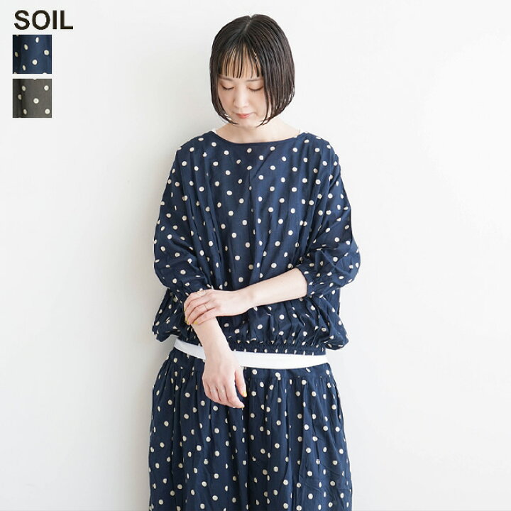 楽天市場】[NSL22012]SOIL(ソイル) CO VOILE DOT PRINT GATHERED SMOCK 