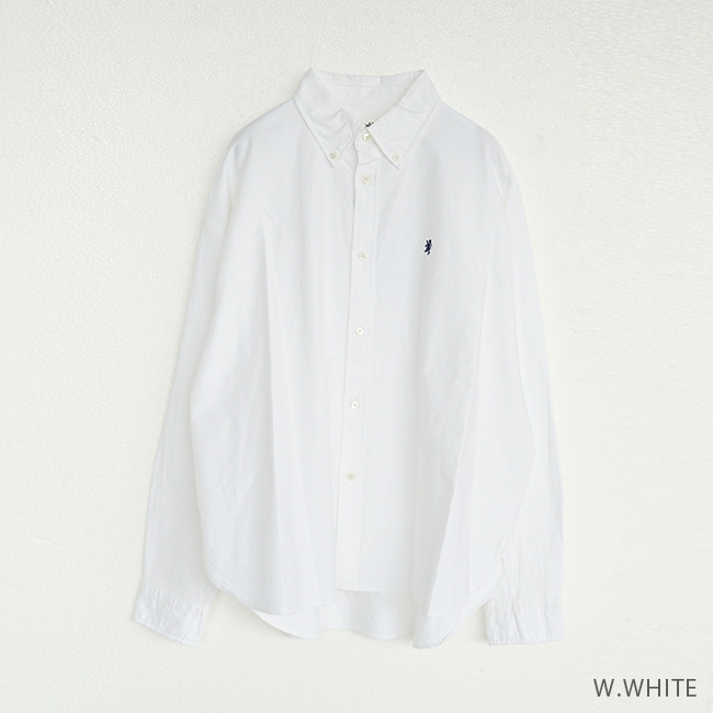 ジムフレックス オックスフォード ボタンダウンシャツ 白 ホワイト