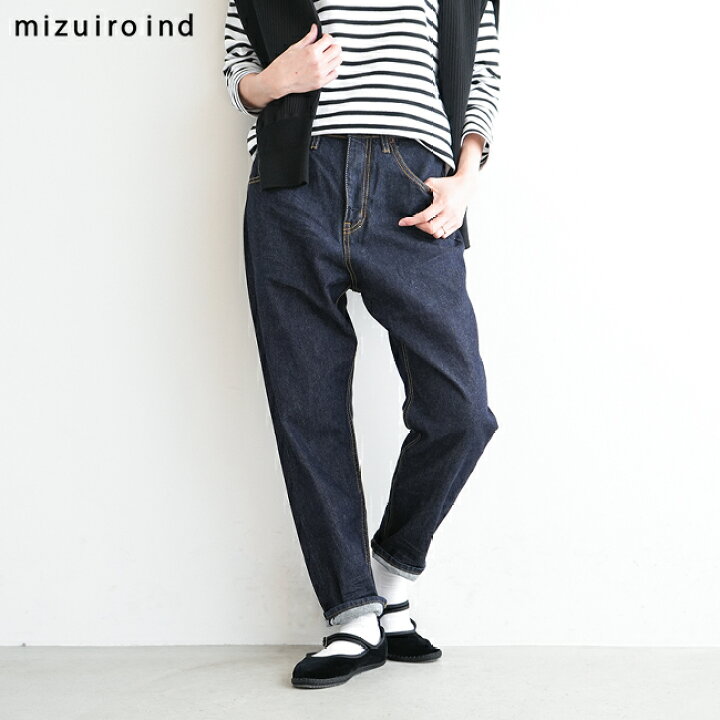 楽天市場】[1-260972]mizuiro ind(ミズイロインド) ハイウエストデニム  