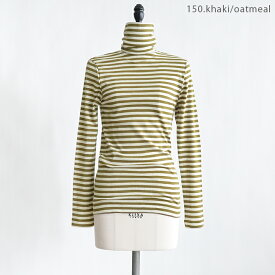 harmonie(アルモニ) フライスボーダータートルネック/薄手ニット/ハイネック/インナー/レディース/トップス/Tシャツ [82180061]