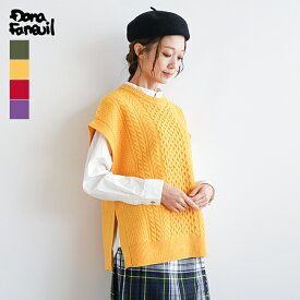 【50%OFF】[D-4622402]DANA FANEUIL(ダナファヌル) lambs wool knit vest(ラムウールニットベスト)/レディース/トップス/ジレ/ベスト/ビスチェ/秋冬