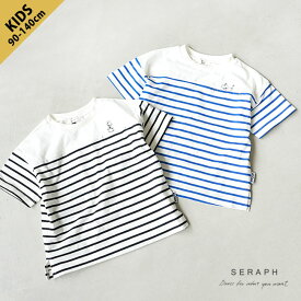 【40%OFF】[S207103]SERAPH(セラフ)/F.O.KIDS(エフオーキッズ) ムーミンコラボポケット付きボーダーTシャツ/半袖 90/100/110/120/130/140サイズ 【メール便対応可】