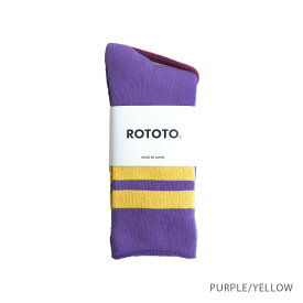 [R1399]RoToTo(ロトト) FINE PILE STRIPED CREW SOCKS 【メール便対応可】