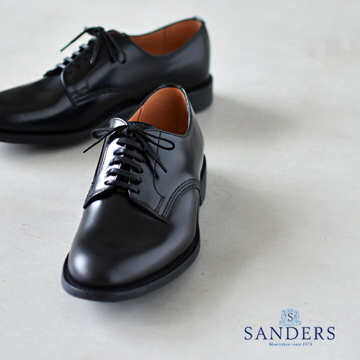 楽天市場】[officer-shoe] SANDERS(サンダース) Officer shoes Black 