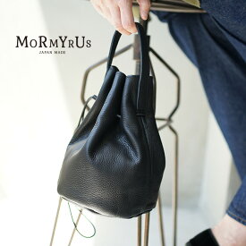 [M143]【保存袋あり】MORMYRUS(モルミルス) レザー巾着ミニバッグ