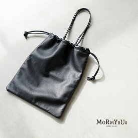 [M-156]【保存袋あり】MORMYRUS(モルミルス) レザー巾着トート