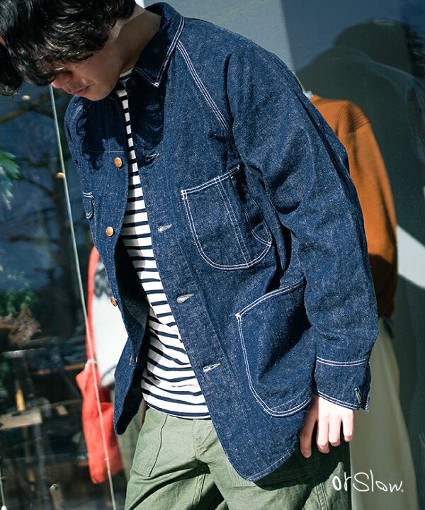 楽天市場】[03-6140-81] orSlow(オアスロウ)DENIM COVER ALL (50