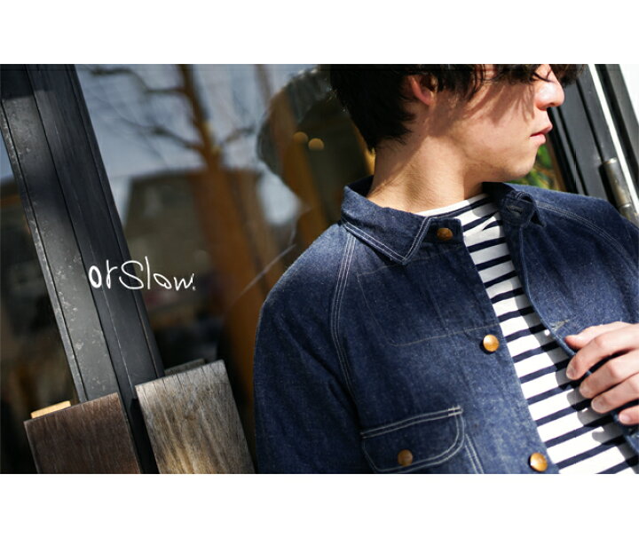 楽天市場】[03-6140-81] orSlow(オアスロウ)DENIM COVER ALL (50